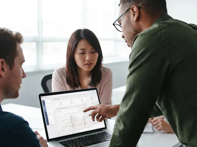 Photo of engineers working with data analysis in Insight Connect