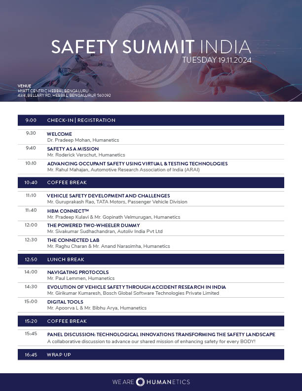 Safety Summit India agenda for November 19, 2024 in Bengaluru