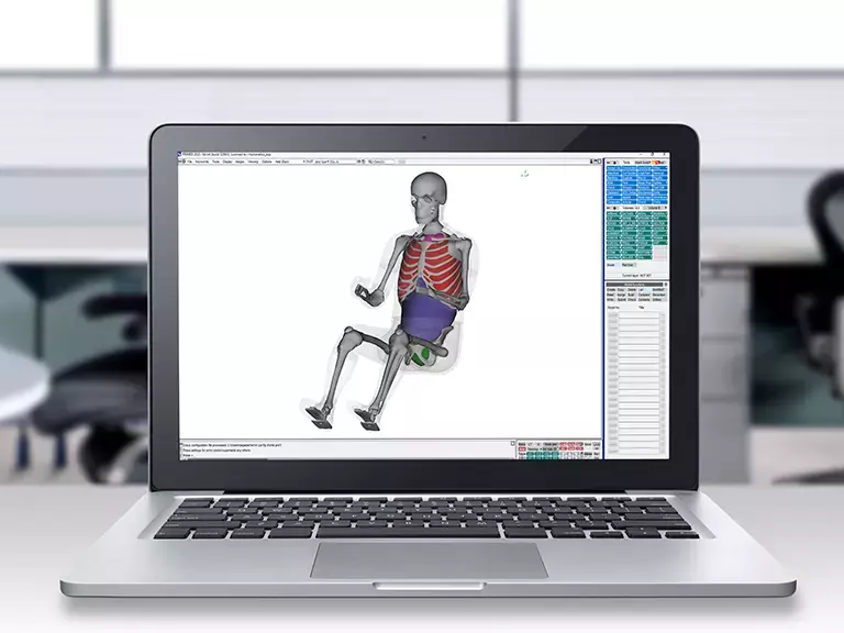 HBMConnect™ model showing internal organs on a laptop