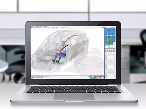 HBMConnect™ model in a mesh vehicle on a laptop