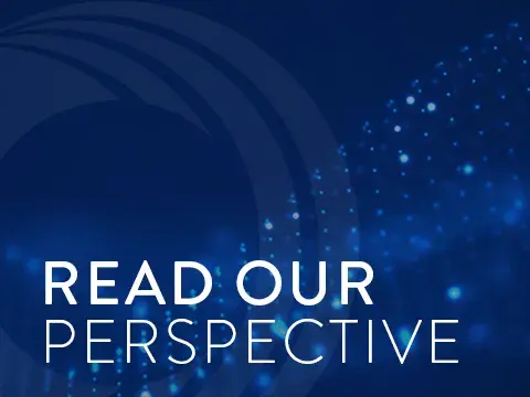 Abstract background with 'Read our Perspective' on top